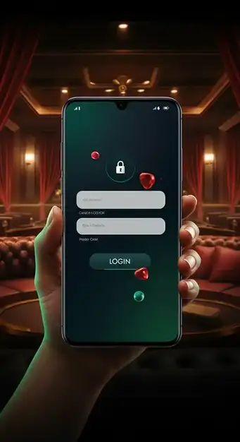 Interface de connexion sécurisée de Casinozer affichant les champs e-mail et mot de passe avec un arrière-plan thématique cyber-futuriste, garantissant l'accès à un espace personnel
